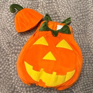 Pottery Barn Kids glow in the dark pumpkin costume with stem hat - 3T